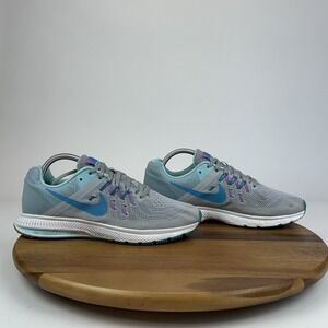 Womens Nike Zoom Winflo 2 Gray Blue Athletic Running Sneakers Shoes Size 9 M GUC